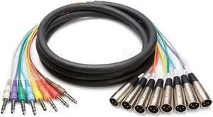 hosa stx-807m balanced snake, 1/4 in trs to xlr3m, 7 m