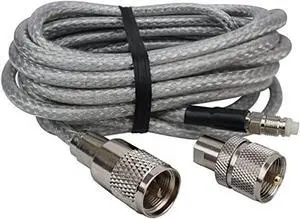 procomm 12' rg8x coax w/pl259 and fme connector