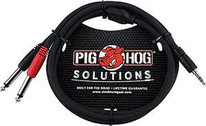 Pig Hog 10' 3.5mm Stereo to Dual 1/4" Mono (Male) Breakout Cable #PB-S3410