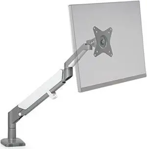 ergotech align-1 monitor arm, ergonomic and adjustable single monitor arm with c-clamp desk mount, vesa compatible, silver