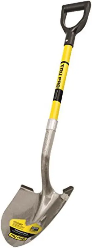 truper 31200 tru pro 29-inch round point shovel with fiberglass d-handle