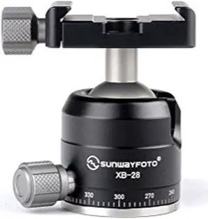 sunwayfoto xb-28 superior low-profile palm-size ballhead with standard screw-knob clamp