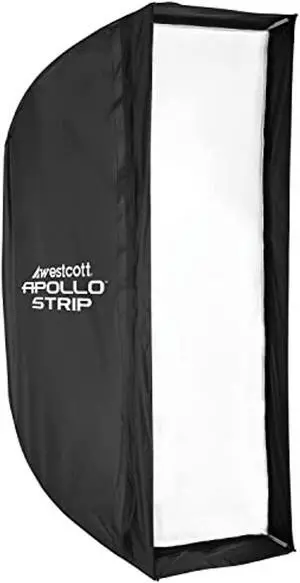 westcott apollo strip (12? x 36?) quick open softbox with free egg crate grid - speedlight, monolight, flash, or continuous light modifier