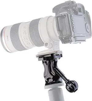 promediagear tilt head 1-axis arca swiss type compatible base for mounts and top clamp for monopod tripod smooth lightweight t6061 aluminum black anodized friction and lock knobs
