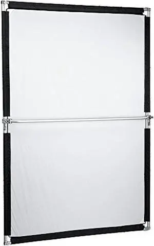pro studio solutions 140cm x 200cm (55.25in x 78.75in) sun scrim - collapsible frame diffusion & silver/white reflector kit with handle and carry bag