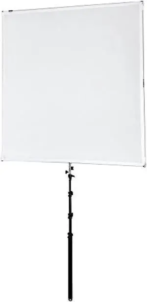 pro studio solutions 145cm x 145cm (57in x 57in) boom sun scrim - collapsible frame diffusion & silver/white reflector kit with boom handle and carry bag