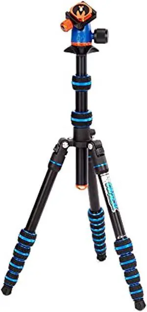 punks corey 2.0 magnesium alloy ultra-compact travel tripod - adjustable, multi-use camera tripod with three detachable legs