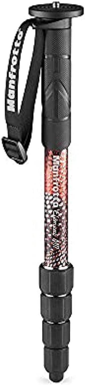 manfrotto element mii 5-section aluminum monopod with wrist strap, red
