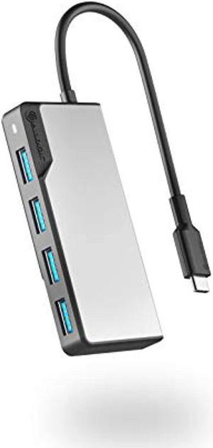alogic usb-c fusion swift hub, 4-in-1 type c adapter, usb a 3.0 data rate of 5gbps, compatible with macbook pro/air and ipad pro/air