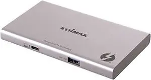 edimax 5-in-1 thunderbolt 4 mini slim dock, 40gbps, 3x 15w tb4 ports, single 8k@60hz or triple 4k display, td-405bp