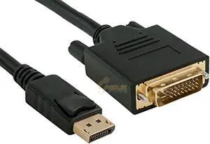 cable leader gold plated premium displayport to dvi male to male cable 28awg 15ft