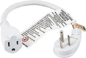 cable leader 1ft ultra low profile power extension cord nema 5-15p to nema 5-15r (white) cable leader 1ft ultra low profile power extension cord nema 5-15p to nema 5-15r (white)
