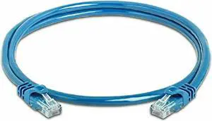 5 Core Ethernet Cable 1.5 ft Long Cat 6 Computer Internet Patch Cord High Speed WiFi RJ45 for Gaming Indoor Outdoor Use - ET 1.5FT BLU