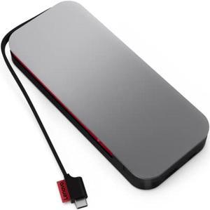 lenovo go usb-c laptop power bank, 20000 mah, 65w, usb-c and usb-a ports, fast charging portable power station with integrated cable