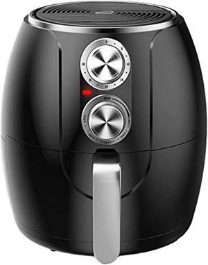 brentwood 3.2-quart small electric air fryer, timer & temp. control (black, silver) (af-300bk)