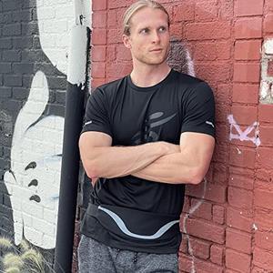 jupitergear water-resistant sport waist pack running belt with reflective strip - black