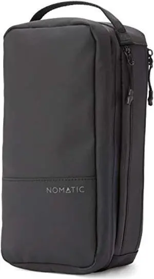 nomatic- toiletry wash bag for travel, waterproof storage case for shaving kit, makeup, toiletries (black), large v2