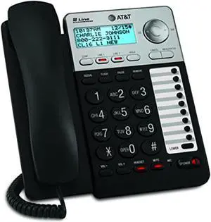at&t ml17929 2-line corded telephone, black
