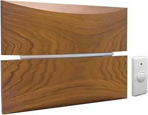 iq america wd2830 wireless battery operated contemporary retro maple wood door chime bell with 1 pushbutton 3 melody notes westminster chime volume control 100 foot range
