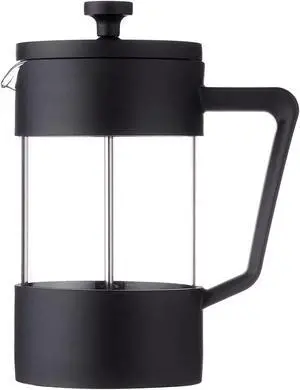 oggi black french press, 5 cup, clear, stainless steel