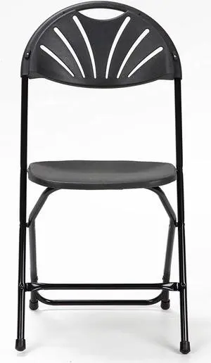ZOWN Premium Commercial Fan Back Banquet Folding Chair, Black, 8 Pack