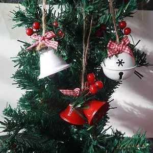 18 PCS Christmas Jingle Bells Ornaments in Red White Green,Christmas Tree Bells Pendant,Christmas Holiday Party Supplies for Christmas Tree Decor,Wreath,Window Memorial Ornament(Bell-Mix)