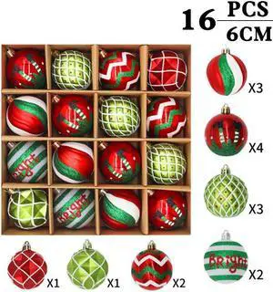 Christmas Tree Ornaments, 6cm Christmas Ball Ornaments Set Shatterproof Christmas Tree Decorations for Xmas 16pcs