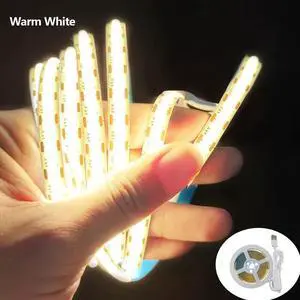 5V COB flexible light strip with USB and switch, live broadcast fill light, e-sports room decoration light strip 16.4ft warm white