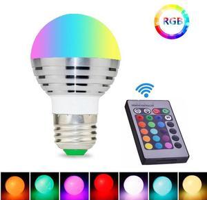 E26/E27 3W RGB LED Light Bulb 16 Color Changing Bulb RGB Light Bulbs Dimmable with Remote Control, RGB + Warm White for Home Room Decor