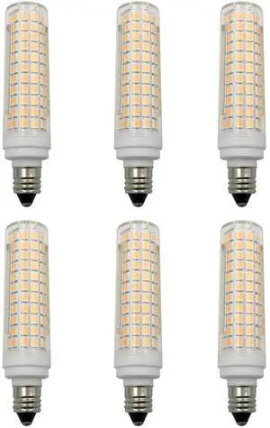 E11 LED Corn Bulb 15W Dimmable Ceramic LED Light Bulbs 120W Equivalent 136 LEDs 2835 SMD 1500LM  Warm White 3000K T3/T4 JDE11 E11 Mini Candelabra Base for Home Lighting, 6Pack