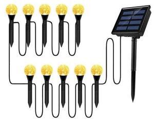 Solar LED Ball Stake Lights Outdoor Garden Light Pathway Landscape Decor Lamp