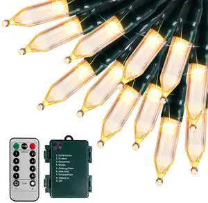 Christmas Lights 100 Count Mini Clear Lights 10M Green Wire Christmas Tree String Lights for Outdoor Indoor Christmas/Wedding/Valentines Day Decor,Remote Control 8 Modes(Warm White)
