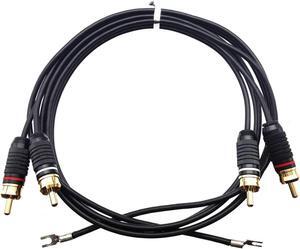 Turntable Cable RCA to RCA with Ground Lugs