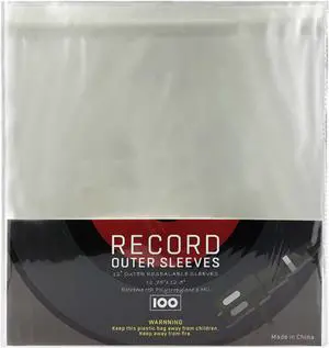 12.5" Heavy Duty Vinyl Disc LP Record Jacket Cover with re-sealable flap - pack of 25