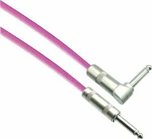 NEON PINK Designer Series Guitar Cables - 1/4" Straight to Right Angle
