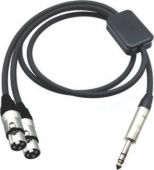 PRO Series Y Cable - 1/4" TRS Male to Dual Female