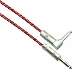 BLACK/NEON RED Designer Series Guitar Cables - 1/4" Straight to Right Angle