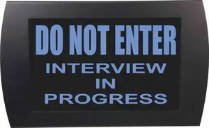 AMERICAN RECORDER - "DO NOT ENTER INTERVIEW IN PROGRESS" LED Lighted Sign