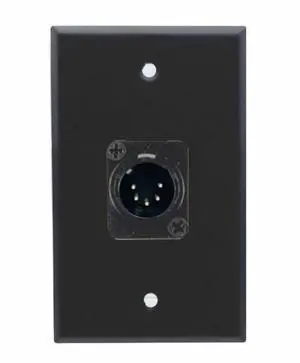 Single Gang Stainless Steel Wall Plate with 3 pin XLR Male Single Gang Stainless Steel Wall Plate with 3 pin XLR Male