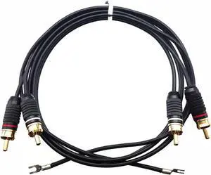 Turntable Cable RCA to RCA with Ground Lugs
