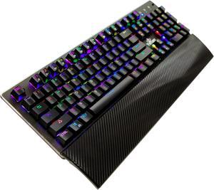 YEYIAN FLARE Mechanical Gaming Keyboard, 104 RGB LED Backlit 16M Color Keys, OUTEMU Blue Hot-Swappable Switches, Cherry MX Equivalent, 14 Modes, 50M Keystrokes, Palm Rest, Steel Frame, Braided Cable
