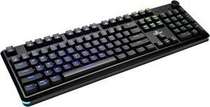 YEYIAN ASWARD Mechanical Gaming Multimedia Keyboard, 104 RGB LED Backlit 16M Color Keys, OUTEMU Blue Hot-Swappable Switches, Cherry MX Equivalent, 18 Modes, 50M Keystrokes, Steel Frame, Braided Cable