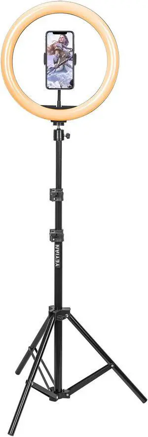YEYIAN GIMLI Large 12 Selfie LED Ring Light with Remote Control, Tripod Stand, Cell Phone Holder, Dimmable Photo Video Lighting in 3 Color Temperature Mode, Youtube, TikTok, Live Streaming, Beauty