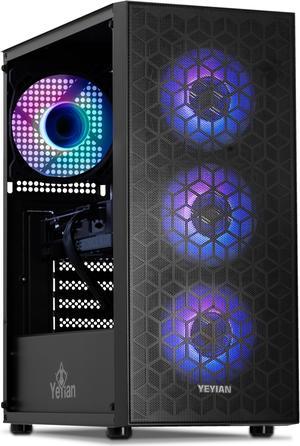 YEYIAN YUMI Gaming PC Desktop INTEL Core i5 12400F, NVIDIA RTX 3060TI, 1TB NVMe SSD, 16GB DDR4 3200, 650W 80+ Gold PSU, 3+1 ARGB Fans, AC Wi-Fi, Window 11 64bit -YPI-YU24F0B-36T1U