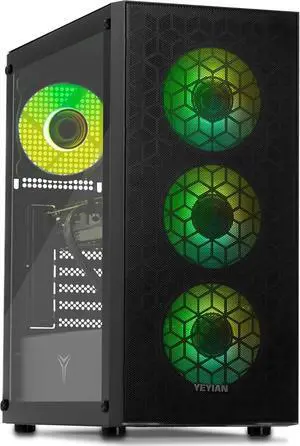 YEYIAN Gaming PC. Ryzen 5 8400F, RTX 5060 8GB GDDR7, 1 TB NVMe, 16GB DDR5, 650W 80+ Gold, Windows 11 Home. Model YPA-YU84F0B-5601U