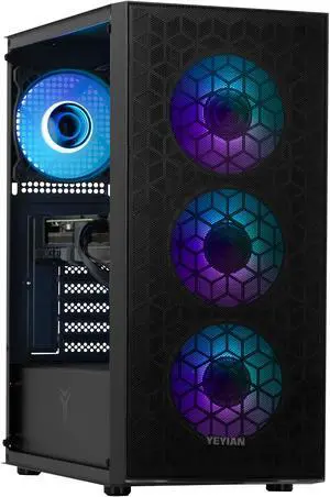 YEYIAN Gaming PC. AMD Ryzen 5 7600, NVIDIA RTX 4060, 1TB NVMe, 16GB DDR5, 650W 80+ GOLD, Windows 11 Home. Model YPA-YU7600B-4601U