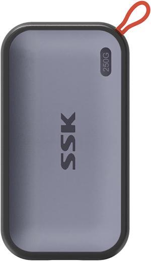 SSK 250GB Portable External NVME SSD,up to 1050MB/s Extreme Transmission Speed USBC 3.2 Gen2 Solid State Drive for Type-c Smartphone,PS5,xBOX, Laptop,Macbook/Pro/Air and more