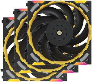 Yeston * Zeaginal ZC-ZHUISHEN TI Black*3 LED 120mm Case Fan,Quiet Edition High Airflow Color LED Case Fan for PC Cases, FDB bearing Fan CPU Coolers Radiators SystemComputer Case Cooling Fan