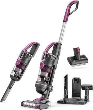 ROOMIE TEC Alpha Professional Cordless Upright Vacuum Cleaner, 22Kpa Ultra Powerful Suction, Stainless Steel + HEPA Filter, Pet Friendly Brush and Auto Charging Base