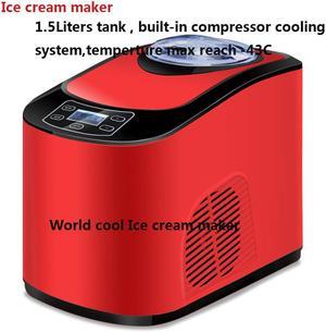Builtin Freezer Compressor Cooling Household Intelligent Soft Hard Tastes 15L Capacity 140W Mini Ice Cream Maker Machine